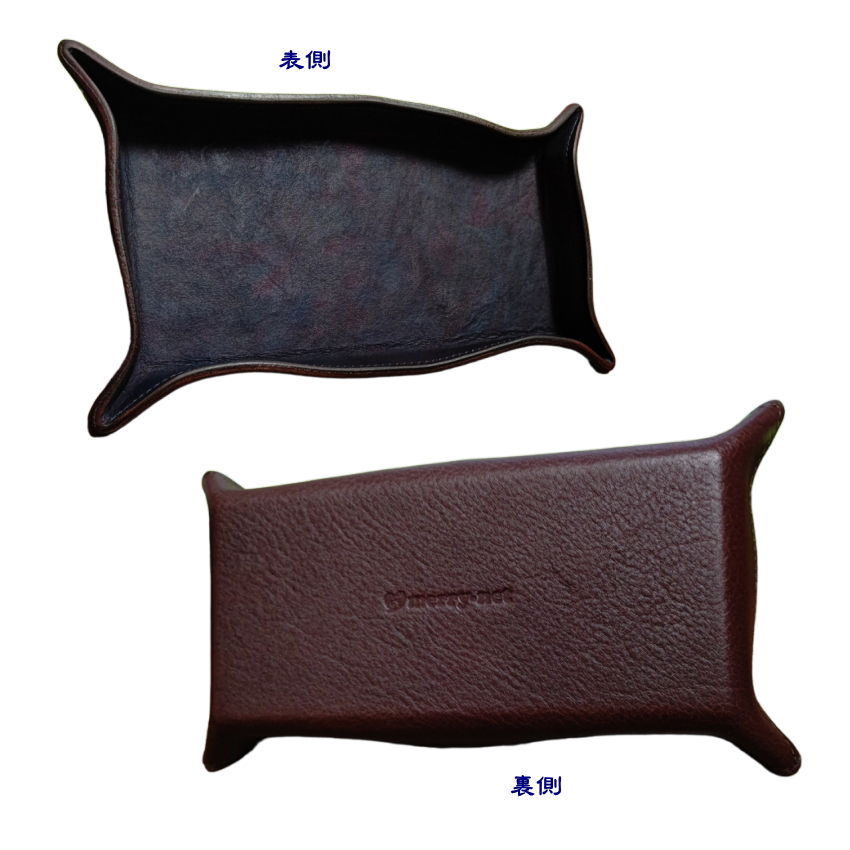 福山レザー トレイ レセプシオン 瀬戸内の海 濃藍 革 一品物 藍染め トレイ キャッシュトレー 本革 青系 おしゃれ  小物入れの画像