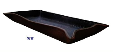 福山レザー トレイ レセプシオン 瀬戸内の海 濃藍 革 一品物 藍染め トレイ キャッシュトレー 本革 青系 おしゃれ  小物入れの画像