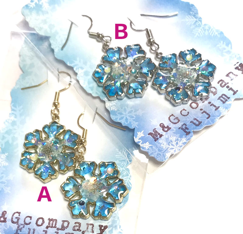 雪の結晶ピアスＣの画像