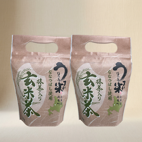 【うりゅう米 ななつぼし使用】抹茶入り玄米茶（100g） 2袋の画像