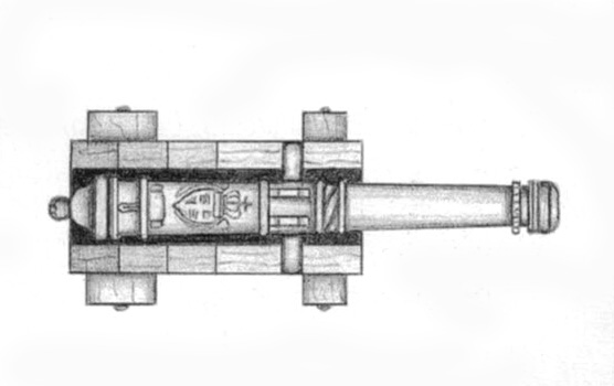 装飾付大砲（木製架台付）30mm/1セット（1）画像