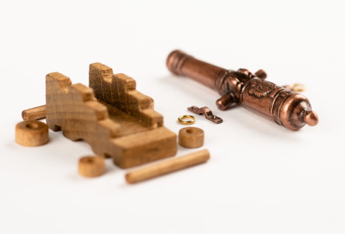 装飾付大砲（木製架台付）40mm/1セット（1）の画像