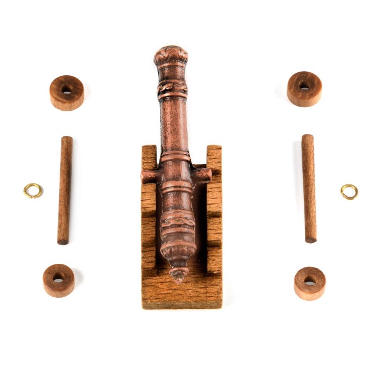 装飾付大砲（木製架台付）50mm/1セット（1）の画像