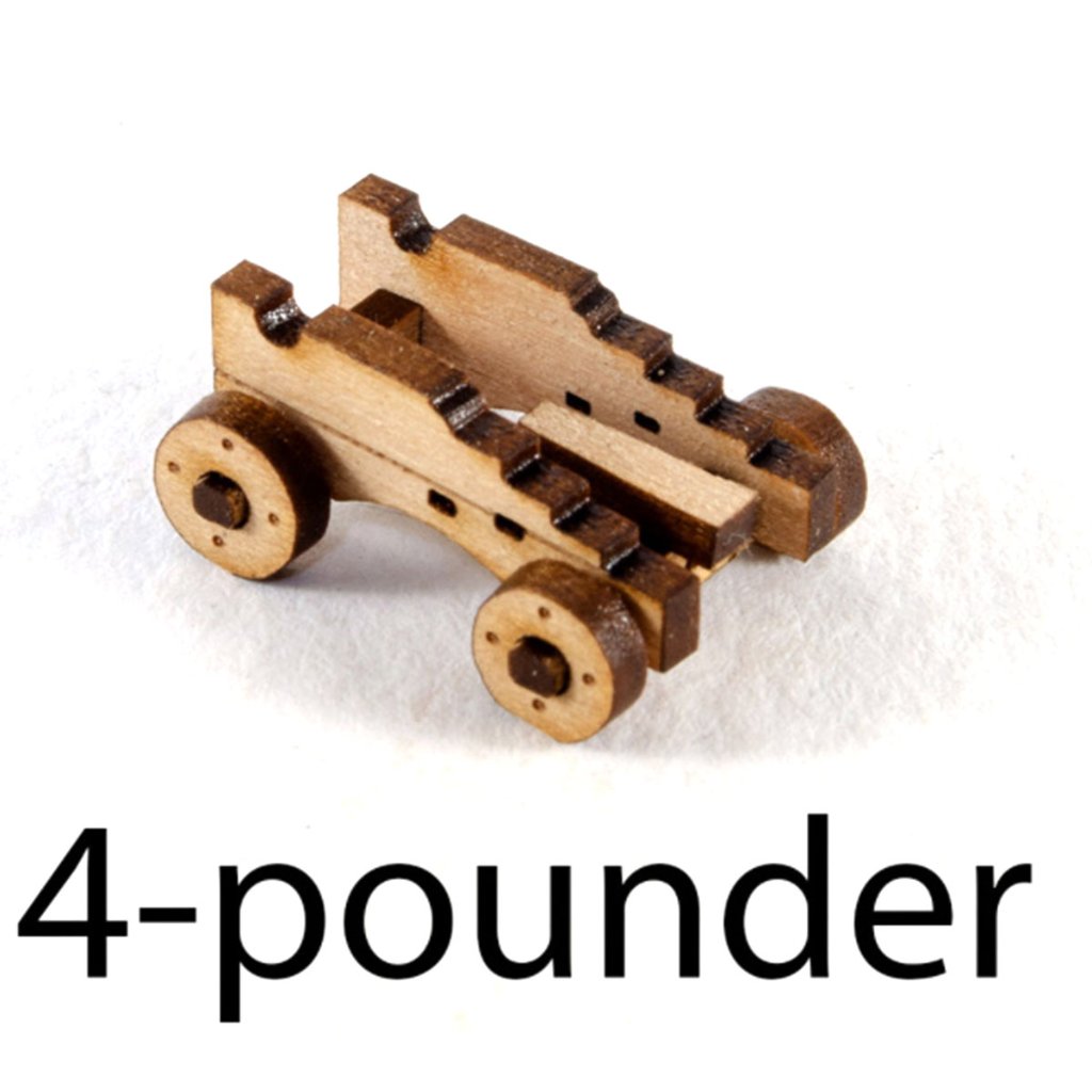 英国4ポンド砲架台1/72　2門分（キャリッジ部分のみ　14.2ｍｍ）の画像