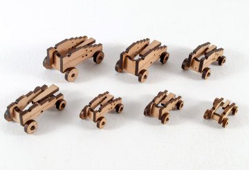 英国4ポンド砲架台1/64　2門分（キャリッジ部分のみ 16.1ｍｍ）の画像