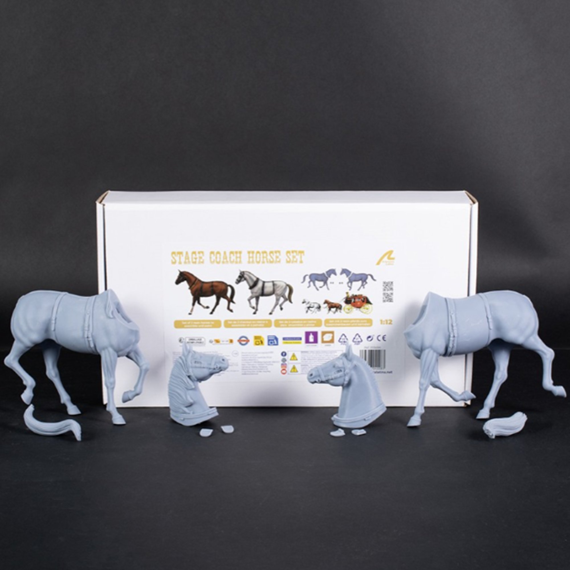 駅馬車（改訂版）馬フィギュア / 1セット（2）の画像