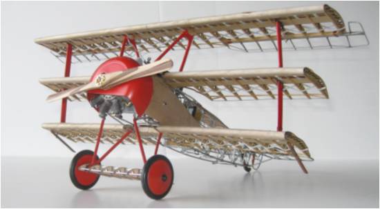 木製飛行機キット フォッカー Dr.1