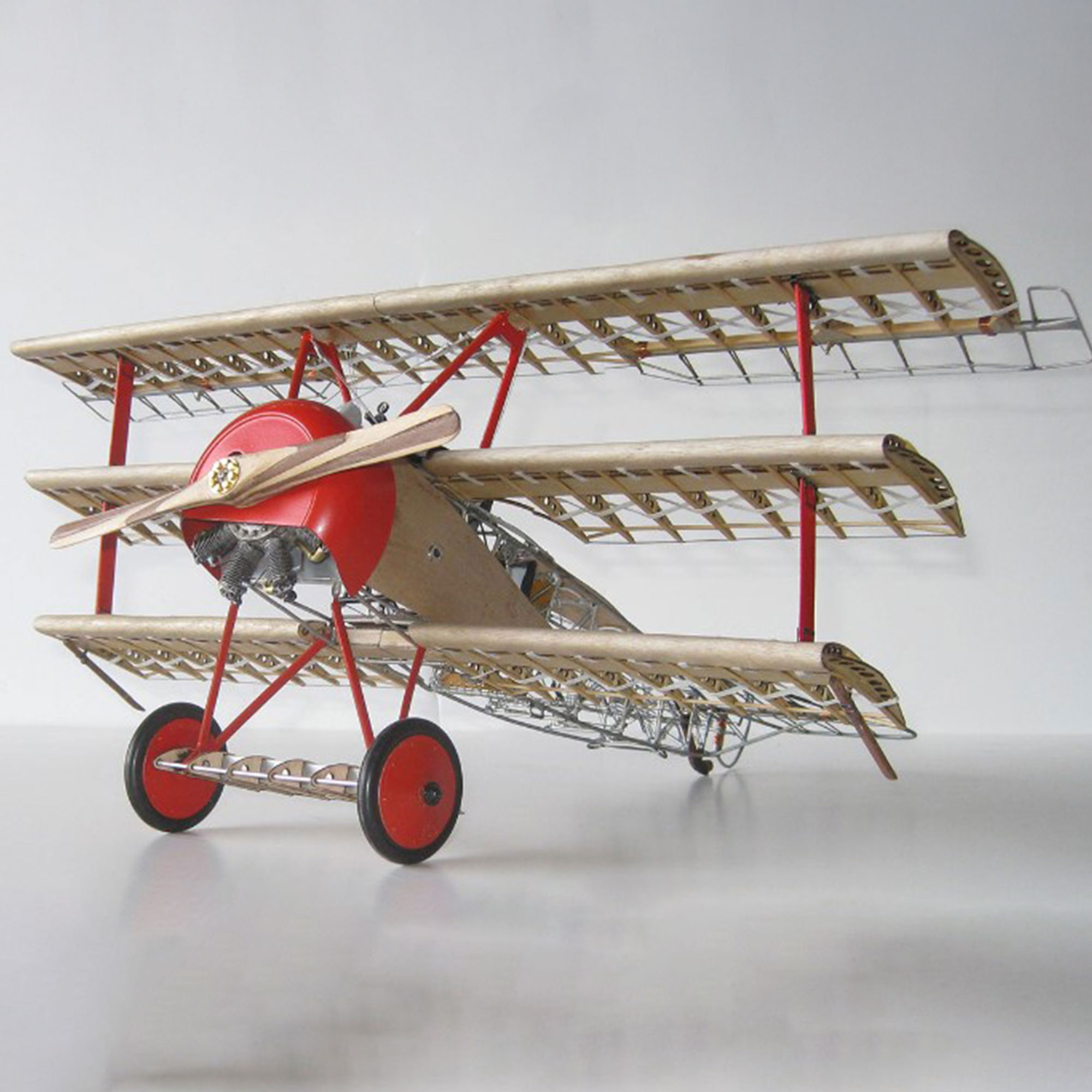 【値下げ】レア【木箱入り】 京商　Fokker Dr-1 RCキット 木製飛行機キット フォッカー Dr.1