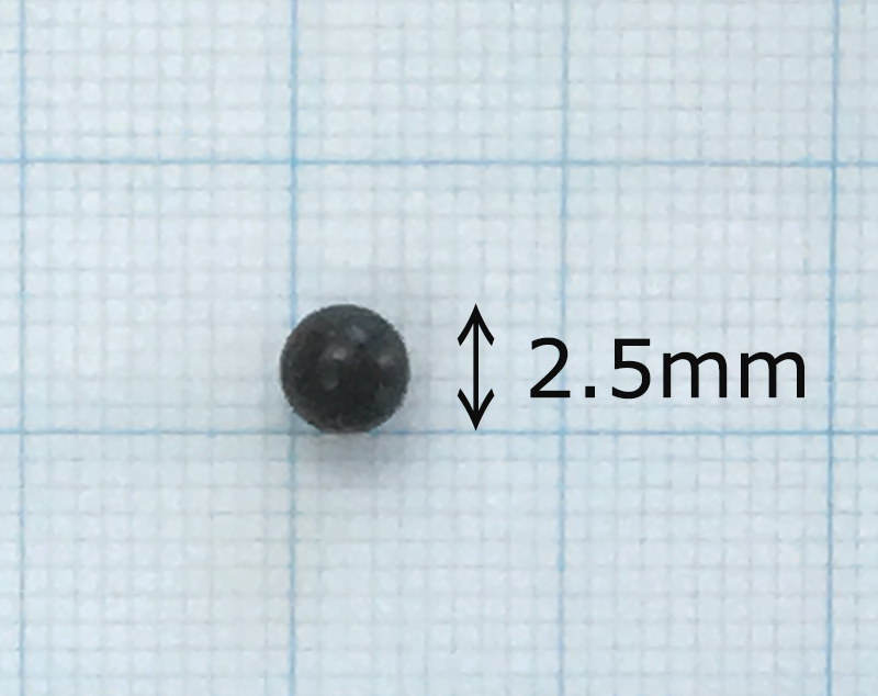 大砲の弾（50個）径2.5mm：材質スティール：カルダークラフト社画像