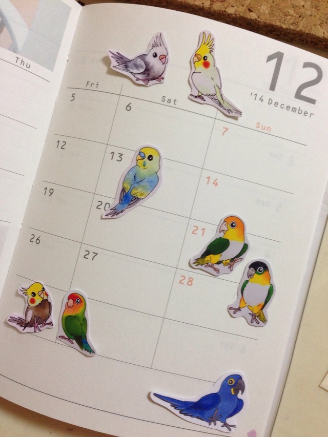 シールフレーク　色とり鳥インコシリーズ画像