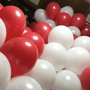 完成品 【バルーンリリース 配達セット】　40個 　紅白カラーの画像