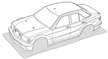 タミヤカスタマー 11825091 ボディ(透1.0t穴無)メルセデスベンツ 190 E 2.5-16 EVO II 1991の画像