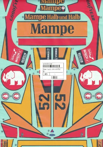 タミヤカスタマー 19494264 ステッカー(a,b)マスクシール 1978フォードザクスピードカプリターボの画像