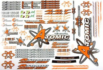 ATOMIC Y015-O ステッカー R/C用（オレンジカラー）画像