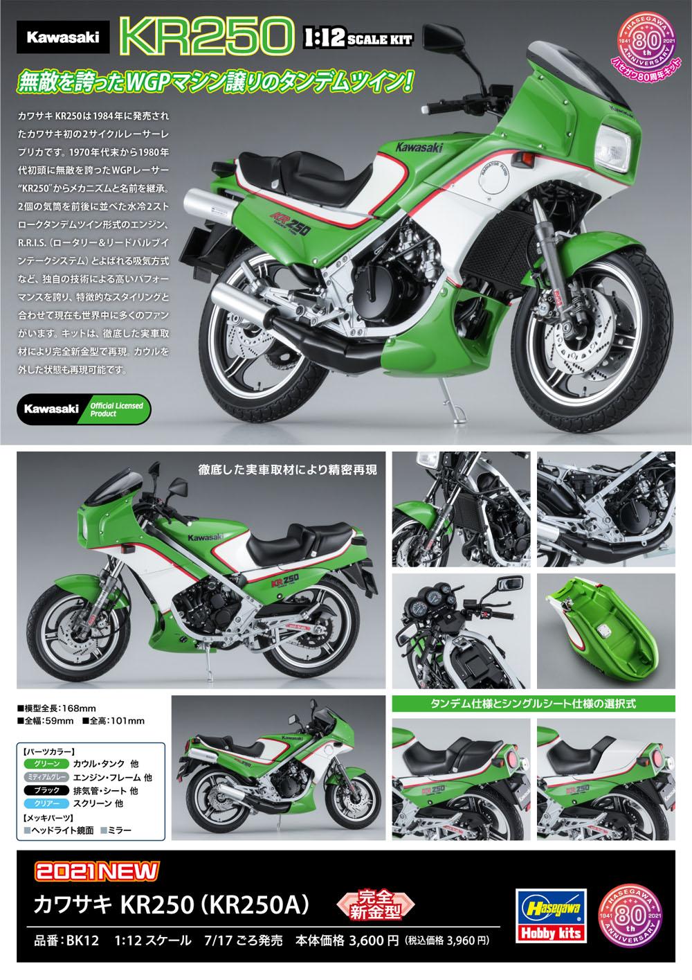 最大87％オフ！ ハセガワ 12 バイクシリーズ カワサキ KR250 KR250A プラモデル BK12