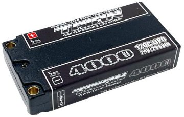 とりおん TGB-4000LV5M TRION Li-Po Battery 4000mAh/7.4V/120C/5mm Reversibleの画像
