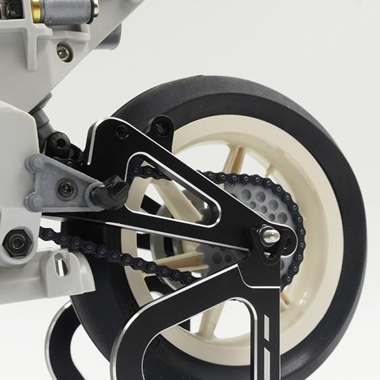 YeahRacing KYMC-002BK 京商 1/8 バイク用 アルミリアスイングアーム ブラックの画像