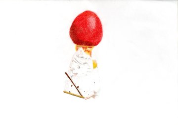 色鉛筆画　タマゴタケの画像