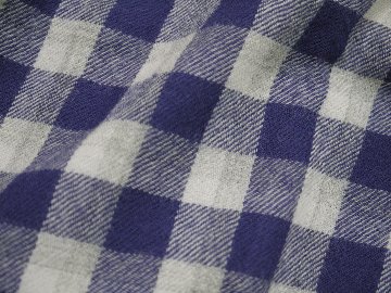 ウールギンガムバンドカラーシャツ　MADE IN JAPANの画像