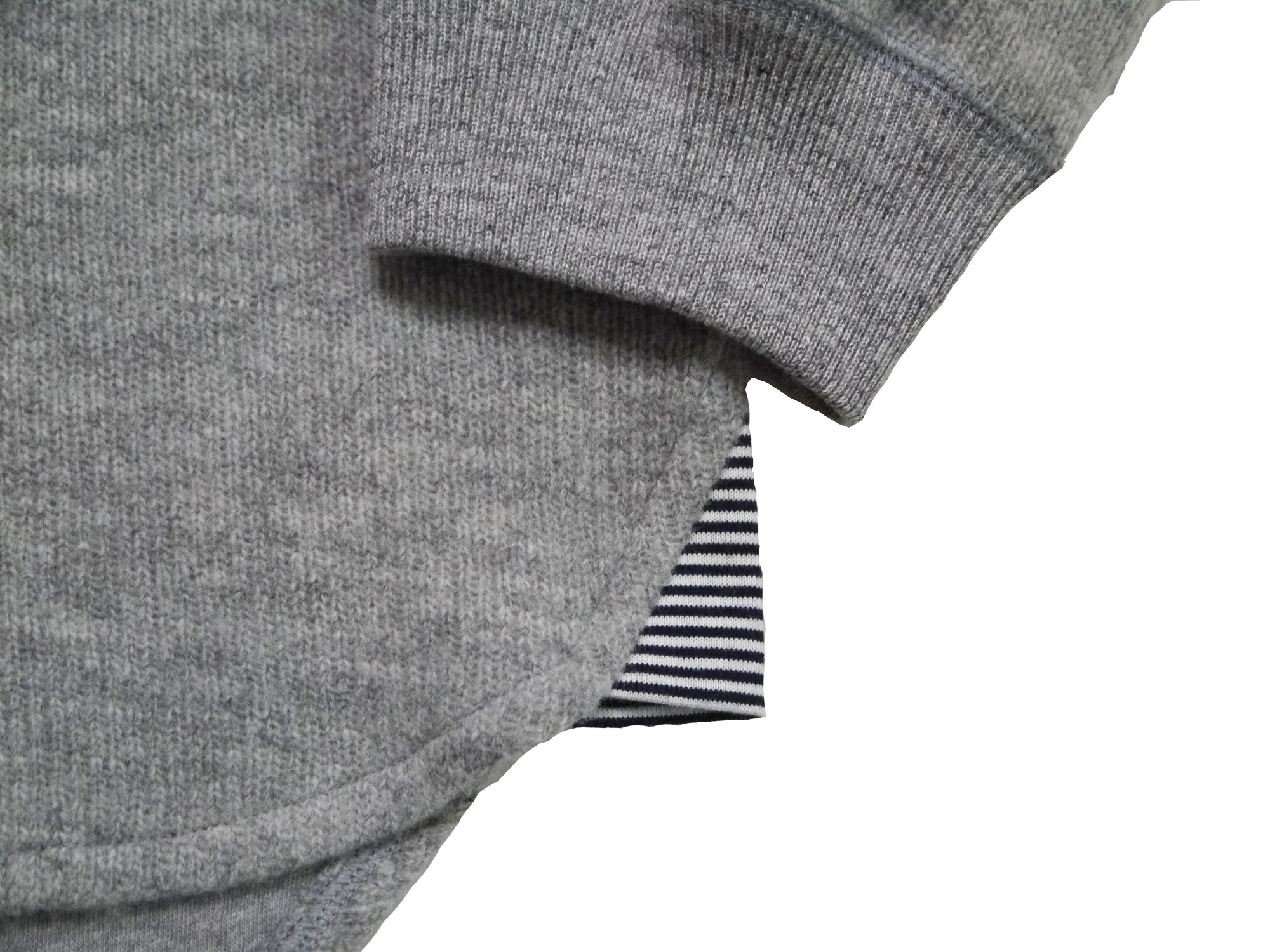 ダブルフェイスフリーススタンドカラープルオーバー　MADE IN JAPANの画像