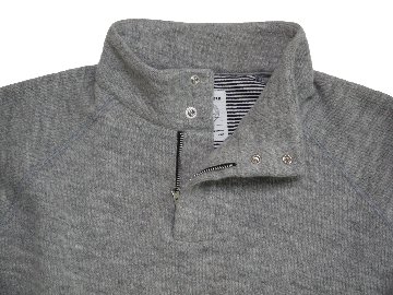 ダブルフェイスフリーススタンドカラープルオーバー　MADE IN JAPANの画像