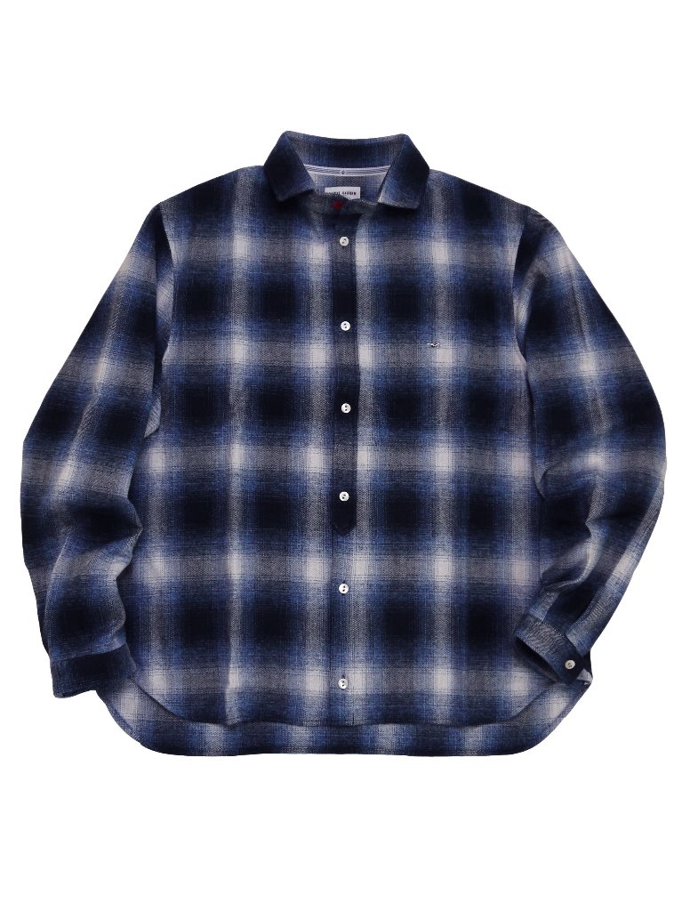 メランジチェックショートワイドカラーシャツ　MADE IN JAPANの画像