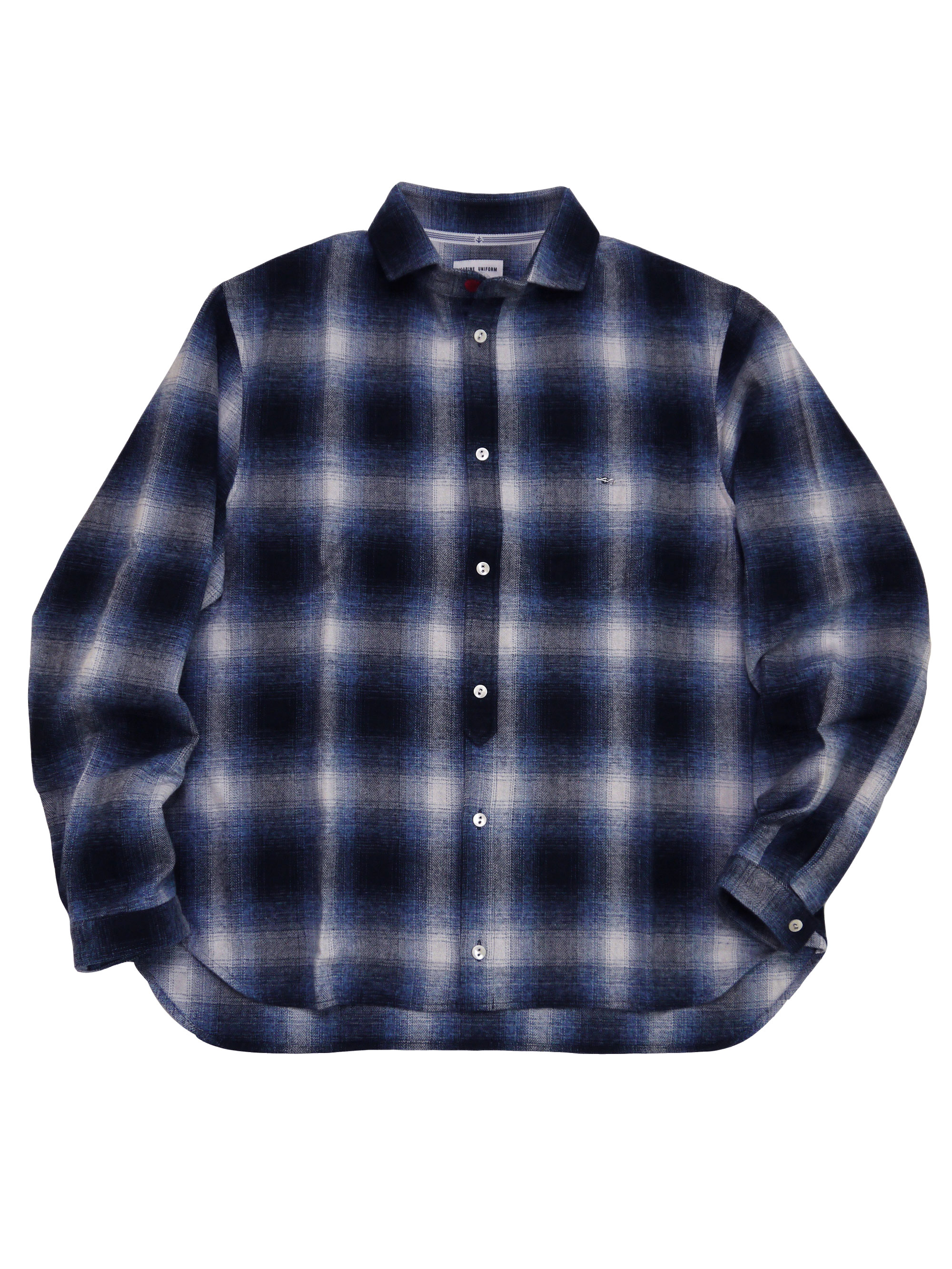 メランジチェックショートワイドカラーシャツ　MADE IN JAPANの画像
