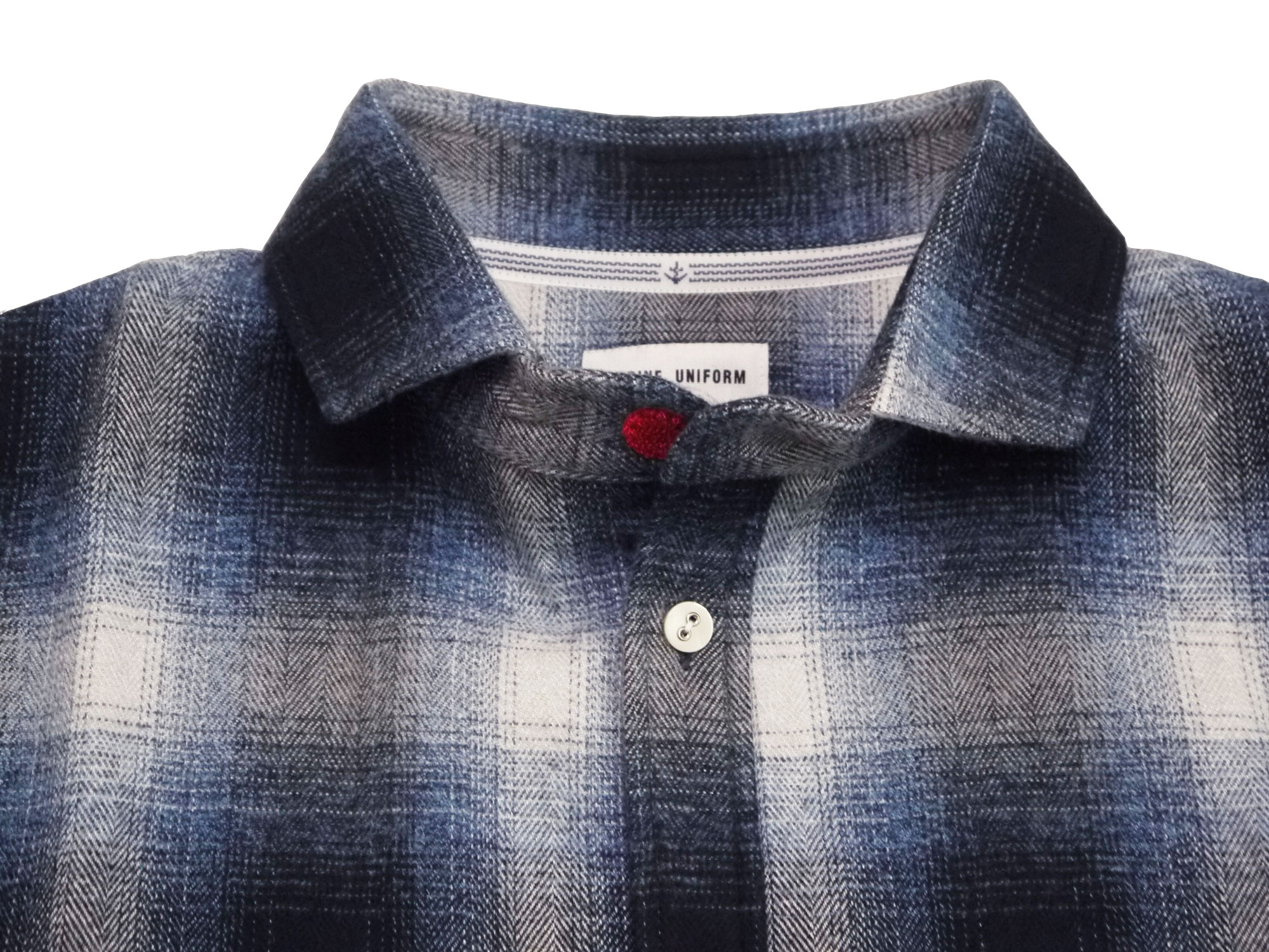 メランジチェックショートワイドカラーシャツ　MADE IN JAPANの画像