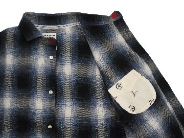 メランジチェックショートワイドカラーシャツ　MADE IN JAPANの画像