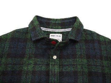 コットンツイードショートワイドカラーシャツ　MADE IN JAPANの画像