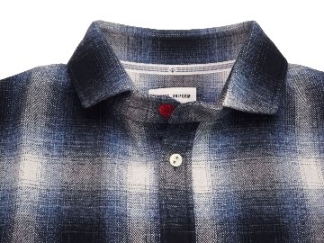 メランジチェックショートワイドカラーシャツ　MADE IN JAPANの画像