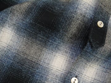 メランジチェックショートワイドカラーシャツ　MADE IN JAPANの画像