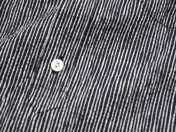 ランダムプリントストライプラウンドカラーシャツ　MADE IN JAPANの画像