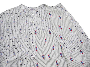 フェンダー柄ジャカードアンカープリントバンドカラーシャツ　MADE IN JAPANの画像