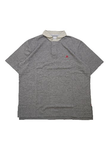 オーガニックコットンメランジ天竺ラウンドカラーポロ　MADE IN JAPANの画像