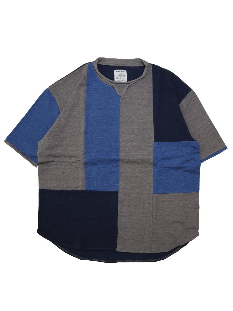 オーガニックコットンメランジ天竺パッチワークT　MADE IN JAPANの画像