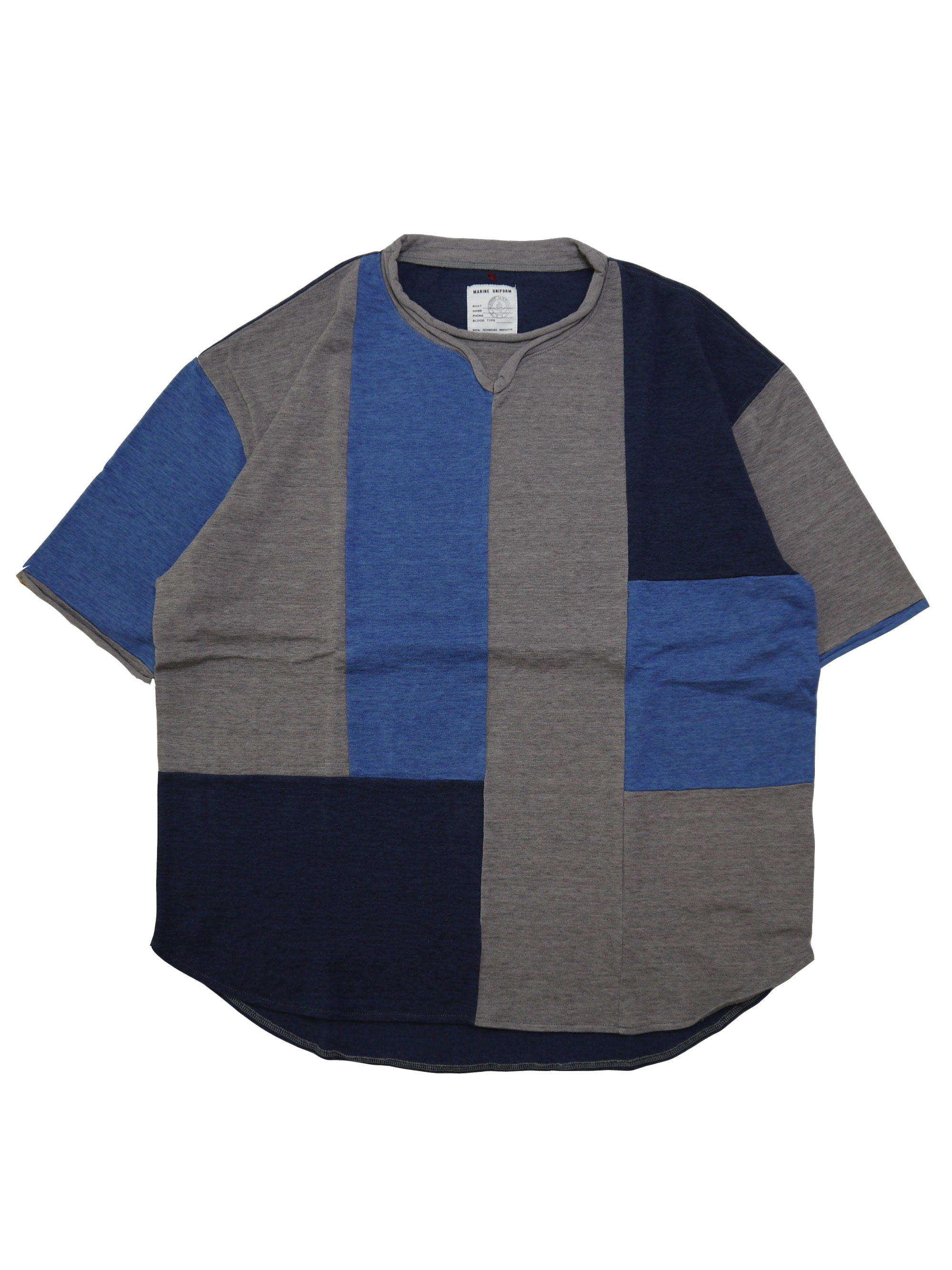 オーガニックコットンメランジ天竺パッチワークT　MADE IN JAPANの画像