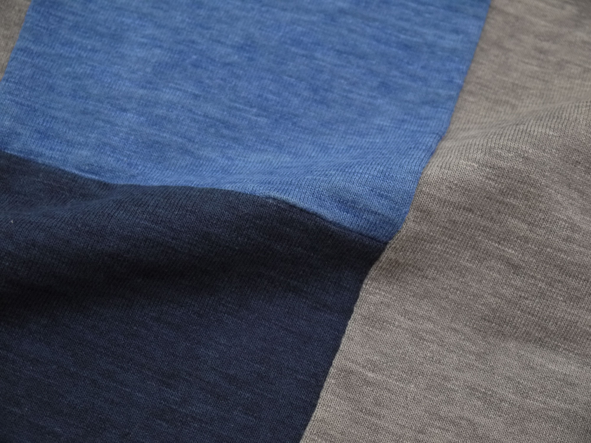 オーガニックコットンメランジ天竺パッチワークT　MADE IN JAPANの画像