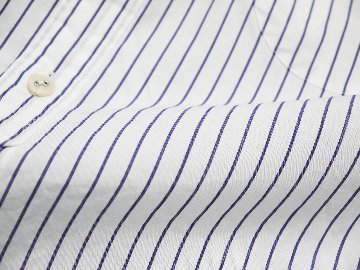 ブロードストライプラウンドカラーシャツ　MADE IN　JAPANの画像