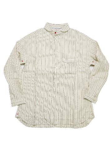 ヘリンボーンドビーシャーリング起毛ラウンドカラーシャツ　MADE IN JAPANの画像