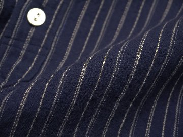 ヘリンボーンドビーシャーリング起毛ラウンドカラーシャツ　MADE IN JAPANの画像