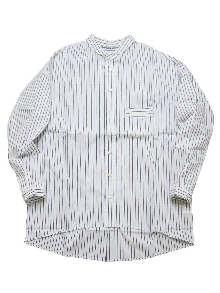 ペンシルストライプショートラウンドBDシャツ　MADE IN　JAPANの画像