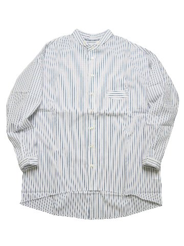 ペンシルストライプショートラウンドBDシャツ　MADE IN　JAPANの画像