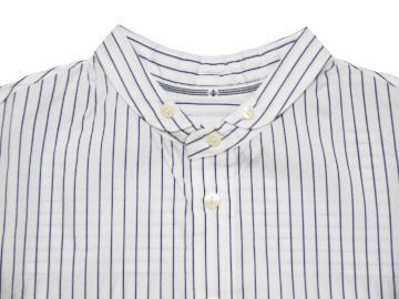 ペンシルストライプショートラウンドBDシャツ　MADE IN　JAPANの画像