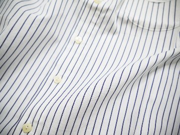 ペンシルストライプショートラウンドBDシャツ　MADE IN　JAPANの画像
