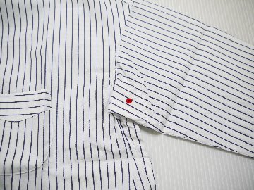 ペンシルストライプショートラウンドBDシャツ　MADE IN　JAPANの画像
