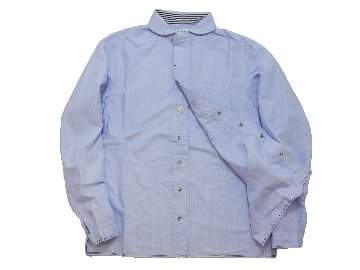  トリコロールセルビッチオックスラウンドカラーシャツ(MADE IN JAPAN)画像