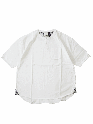 度詰め天竺ヘンリーネックT　（MADE IN JAPAN)の画像