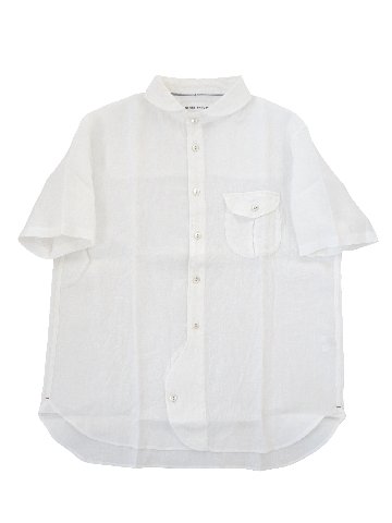 ナチュラルリネンラウンドカラーシャツ　MADE IN JAPANの画像