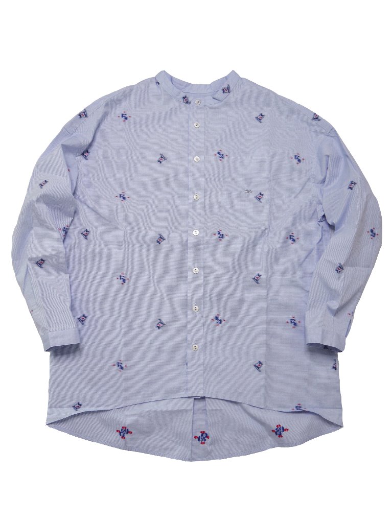 アンカーフラッグカットジャカードバンドカラーシャツ　MADE IN JAPANの画像